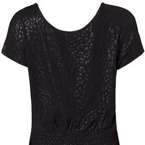 White House Black Market Black On Black Leopard Top Size S